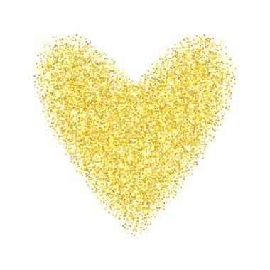 Altın glitter kalp