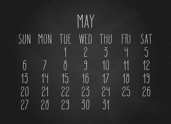 Mai 2018 Kalender – stockvektor