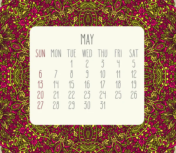 May 2018 calendar — Stock Vector