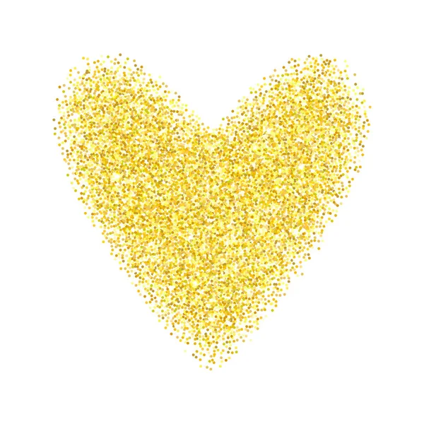 Corazón de brillo dorado — Vector de stock