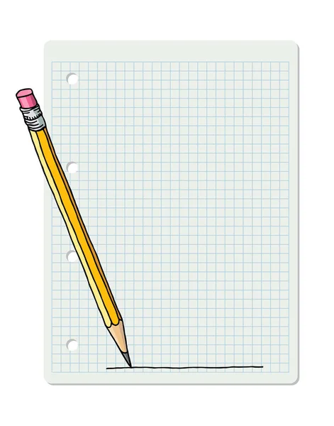 Pencil over notepad sheet frame — Stock Vector