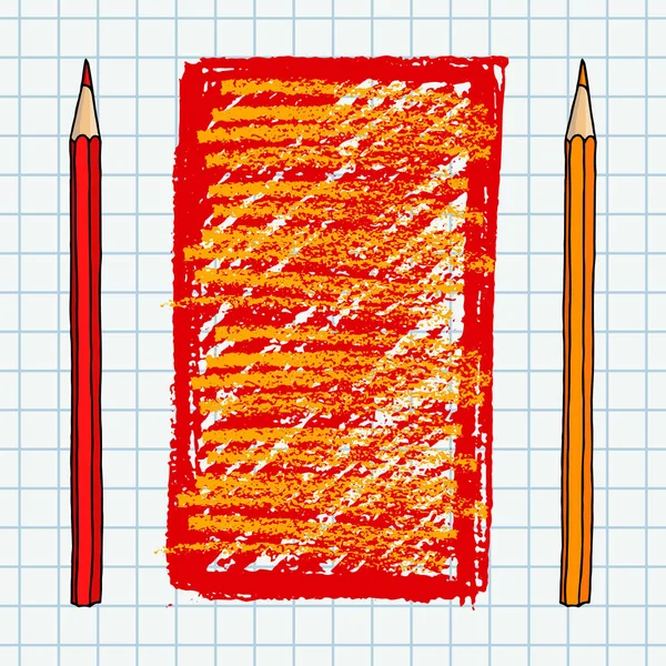 Красная рамка для карандашей — стоковый вектор