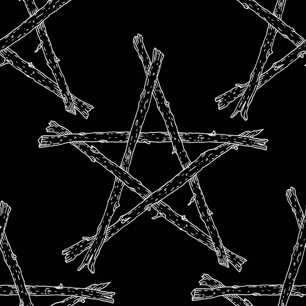 Pentagram occult symbol seamless pattern — Stock Vector