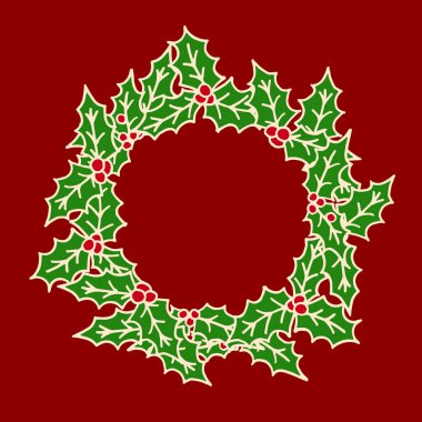 Noel doodle holly çelenk
