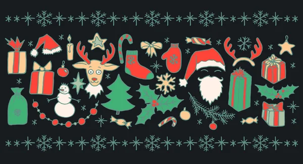 Χριστούγεννα doodle στοιχεία — Διανυσματικό Αρχείο