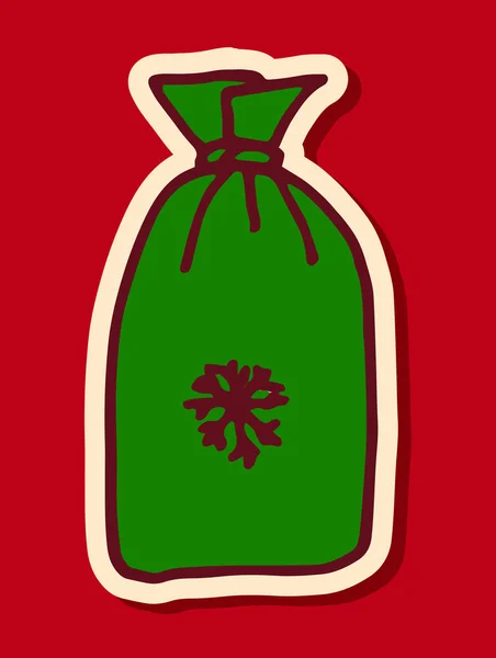 Saco de Santa, elemento de diseño dibujado a mano de Navidad — Vector de stock