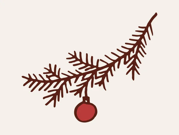 Ветка елки, элемент рождественского дизайна — стоковый вектор