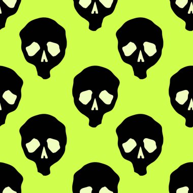 Cadılar Bayramı kutlama kafatasları dikişsiz desen