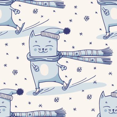 Şirin kış kedisi kusursuz desen