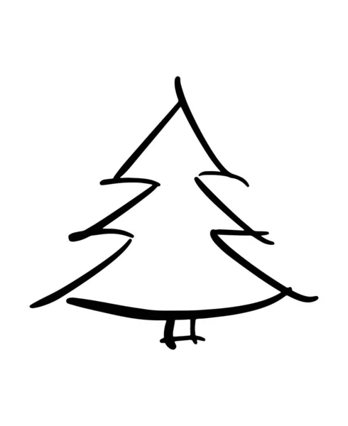 ( 영어 ) Christmas Doodle skicchy spruce tree — 스톡 벡터