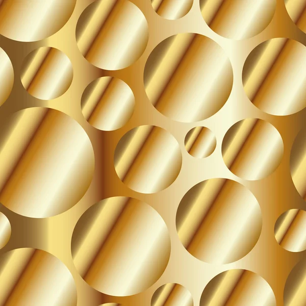 Gradient métallique doré cercles motif sans couture — Image vectorielle