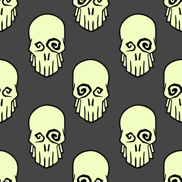 Skulls Halloween celebration seamless pattern — Stock Vector