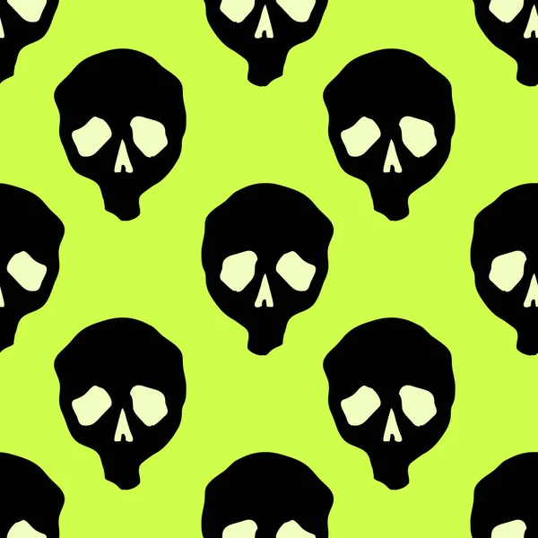 Halloween celebration skulls seamless pattern — Stock Vector