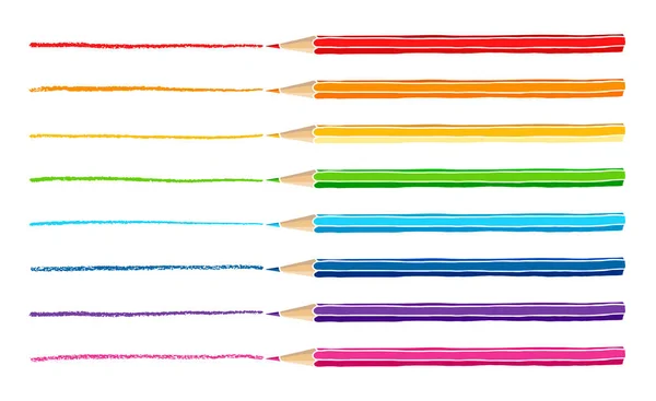 Illustration crayons de couleur et marques d'écoutille — Image vectorielle