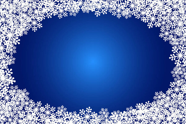 Christmas snowflakes blank frame vector illustration