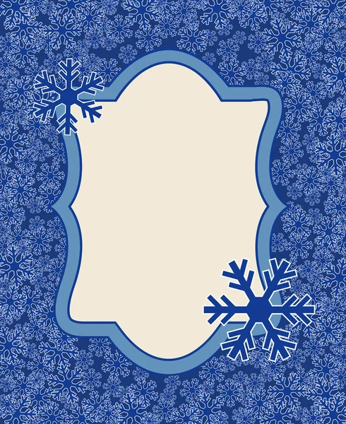 Flocos de neve de Natal ilustração vetorial quadro em branco —  Vetores de Stock