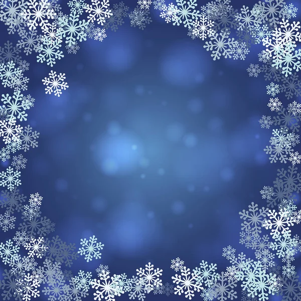 Christmas snowflakes blank frame vector illustration — Stock Vector