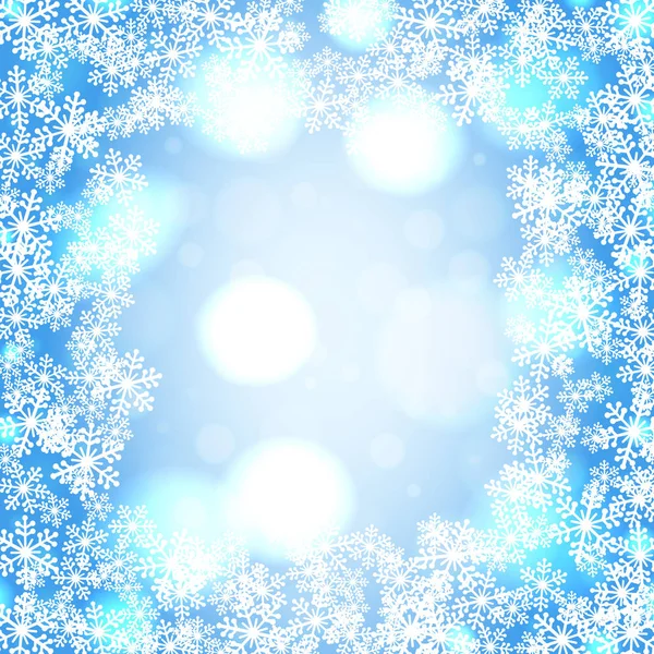 Noel kar taneleri boş kare vektör illüstrasyon — Stok Vektör