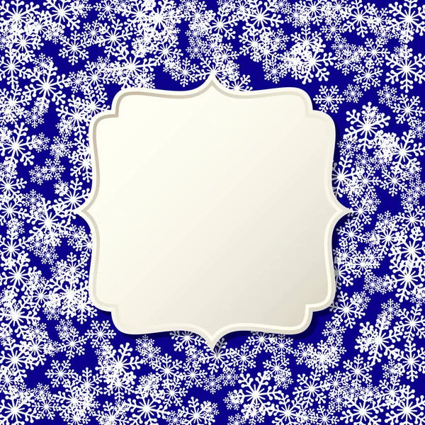 Noel kar taneleri boş kare vektör illüstrasyon — Stok Vektör