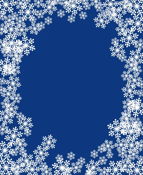 Kerst sneeuwvlokken leeg frame vector illustratie — Stockvector