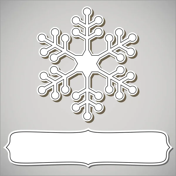 Marco de copo de nieve de papel — Vector de stock