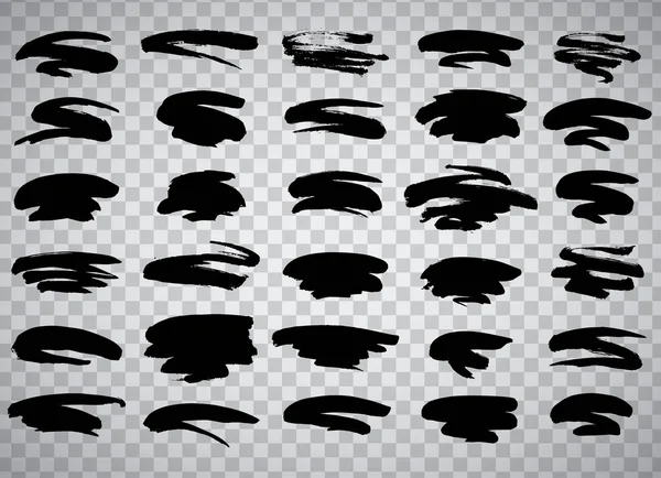 Jeu de traits de peinture noir — Image vectorielle