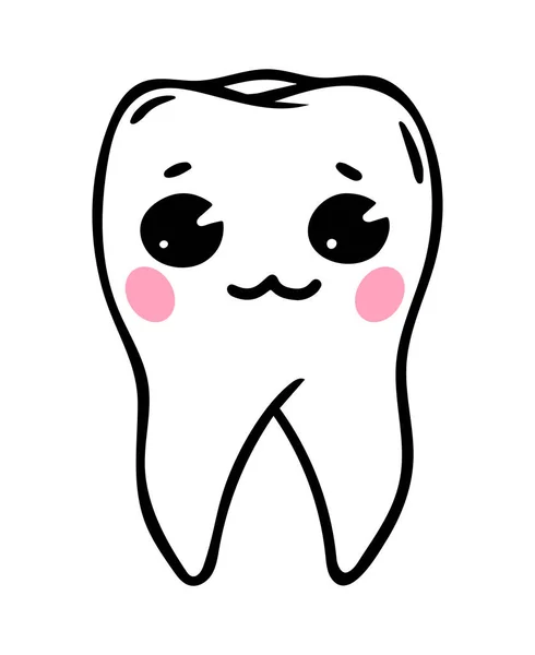 Schattig tand karakter. Tandheelkundige orale gezondheidszorg vector Illustratio — Stockvector