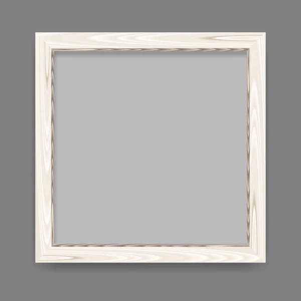 Ilustración de marco cuadrado en blanco de madera — Vector de stock