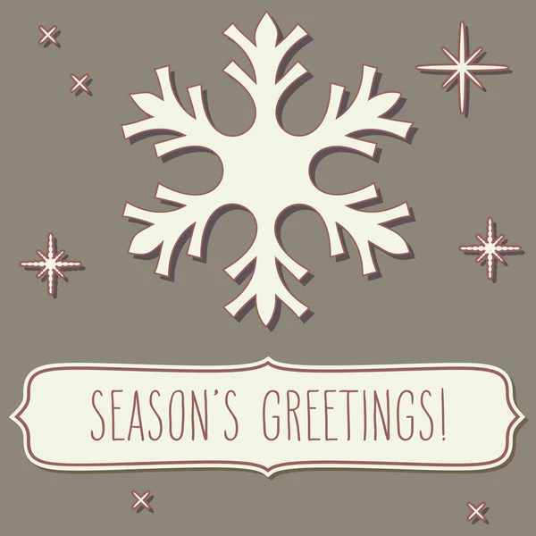 Paper snowflake frame and season's greetings — Stock Vector