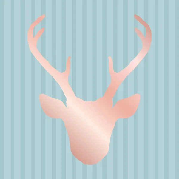 Hand drawn deer head silhouette — Stock Vector