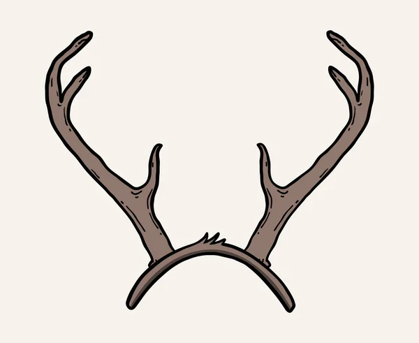 Bois de cerf dessinés à la main — Image vectorielle