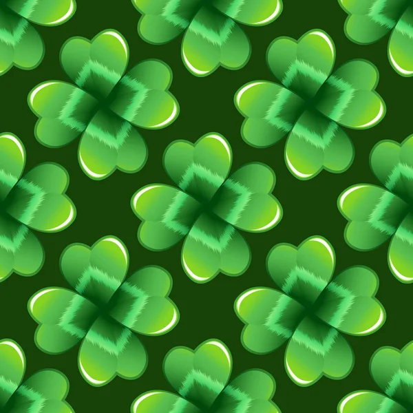 Le trèfle vert laisse un motif sans couture — Image vectorielle