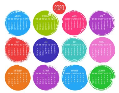 Yıl 2020 Aylık fırça darbesi takvimi