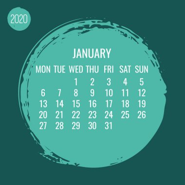 Ocak 2020 Aylık Çember Fırça Vuruşu Takvimi