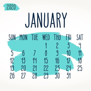 Ocak 2020 Boya Vuruşu Aylık Takvimi