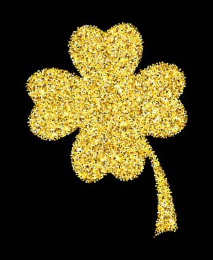 Altın glitter yonca yaprağı