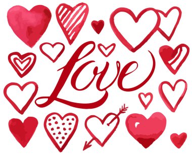 Sevgililer günü kalpleri koleksiyonu