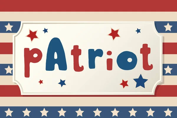 Tarjeta de felicitación patriótica del Día de la Independencia Americana — Vector de stock