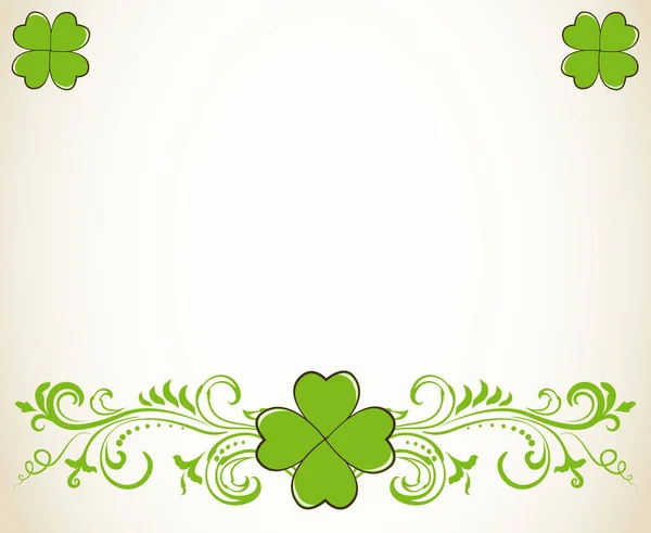 Saint Patrick's Day green clover background — Stock Vector