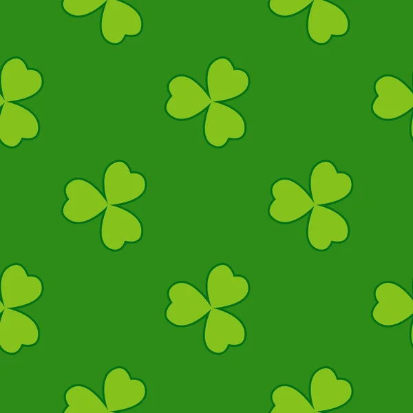 Green clover leaves seamless pattern — Stock Vector