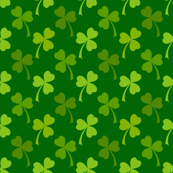 Green clover leaves seamless pattern — Stock Vector