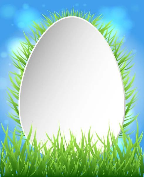 Yeşil çim Paskalya yumurta tebrik kartı — Stok Vektör