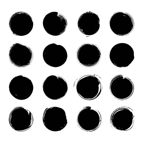 Množina tahů černého kruhu — Stockový vektor