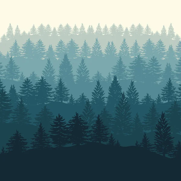 Forest trees silhouettes background — Stock Vector