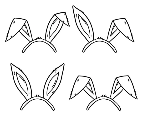 Ručně tažené králíččí uši ilustrace — Stockový vektor