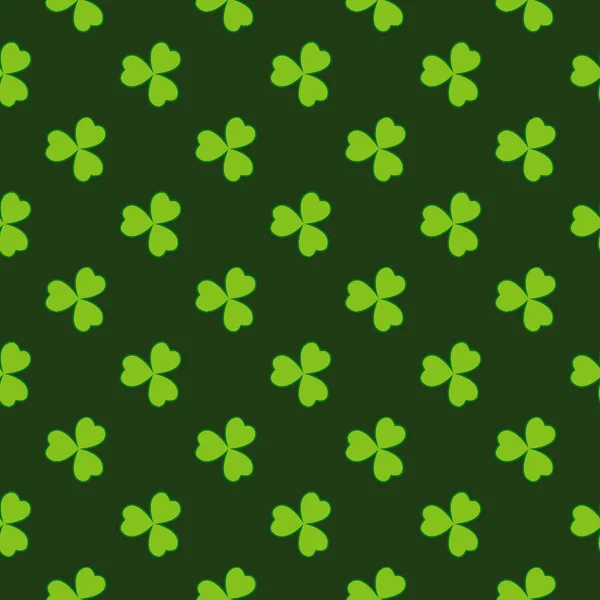 Green clover leaves seamless pattern — Stock Vector
