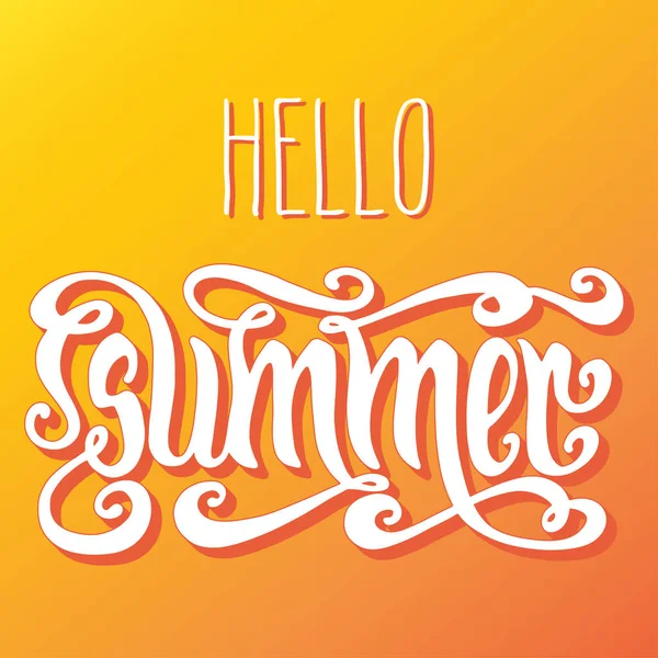 Ярко-оранжевая иллюстрация Hello Summer — стоковый вектор
