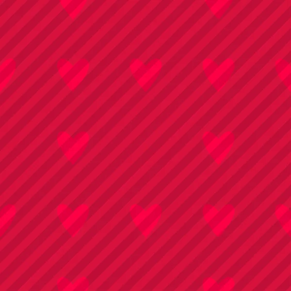 シームレスな赤いハート パターン — ストックベクタ