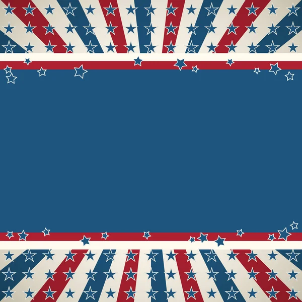 Amerikanska Flaggan Patriotiska Bakgrund Förenta Staterna Tom Ram Med Utrymme — Stock vektor