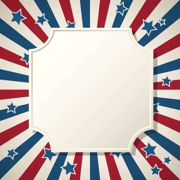 Amerikanischer Patriotischer Hintergrund Vereinigte Staaten Leerer Vintage Rahmen Mit Platz — Stockvektor